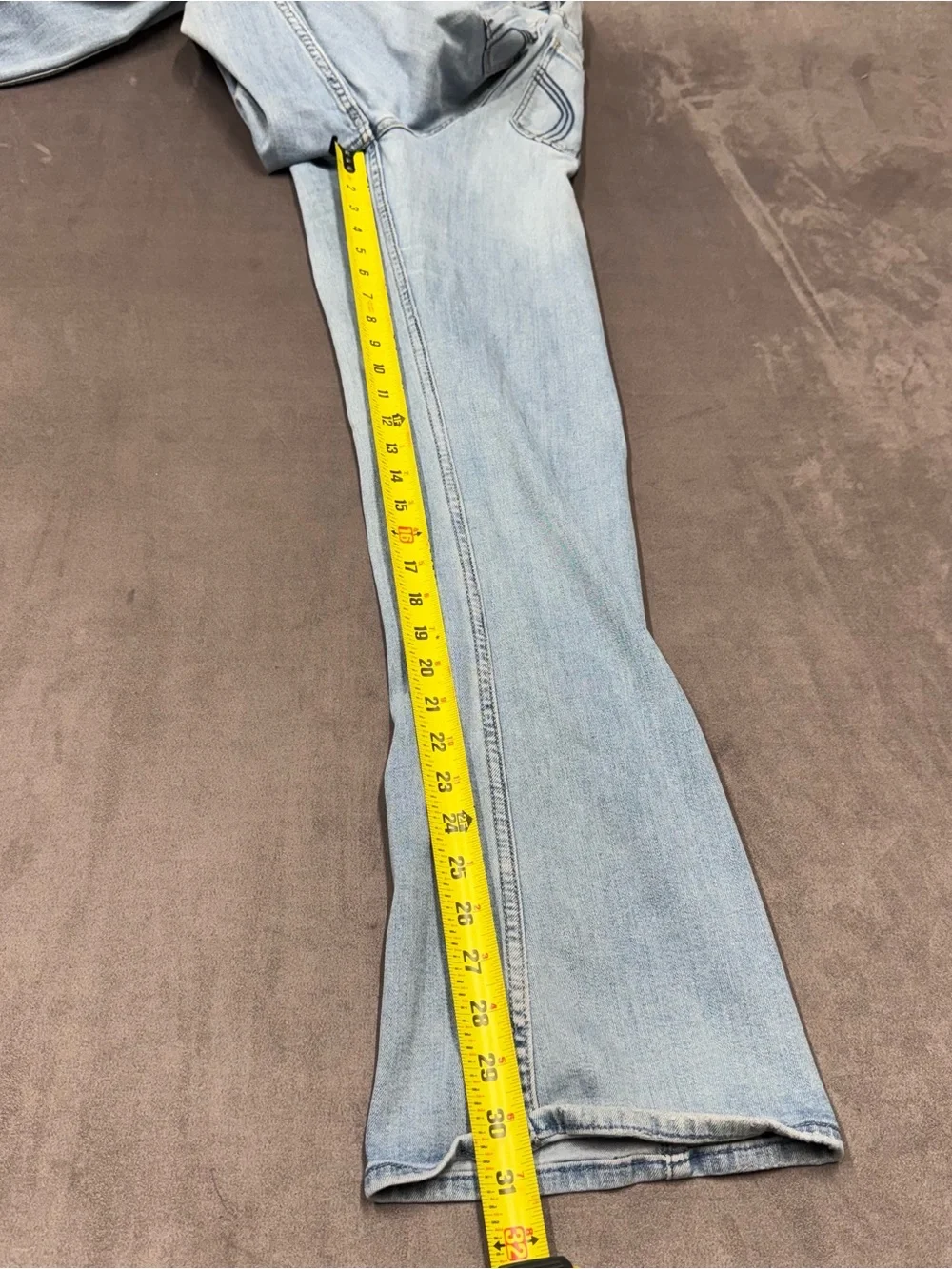 Hollister Light Blue Women's Flared Jeans low rise boot stretch size 13S w31XL32